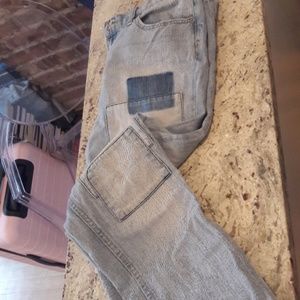 BDG Light Wash Patched Denim